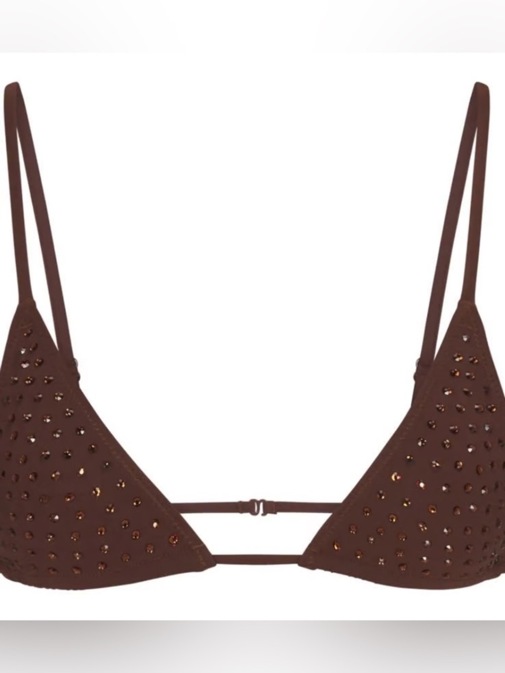 SKIMS Diamond Encrusted Triangle Bralette - Cocoa micro fit - Picture 2 of 4